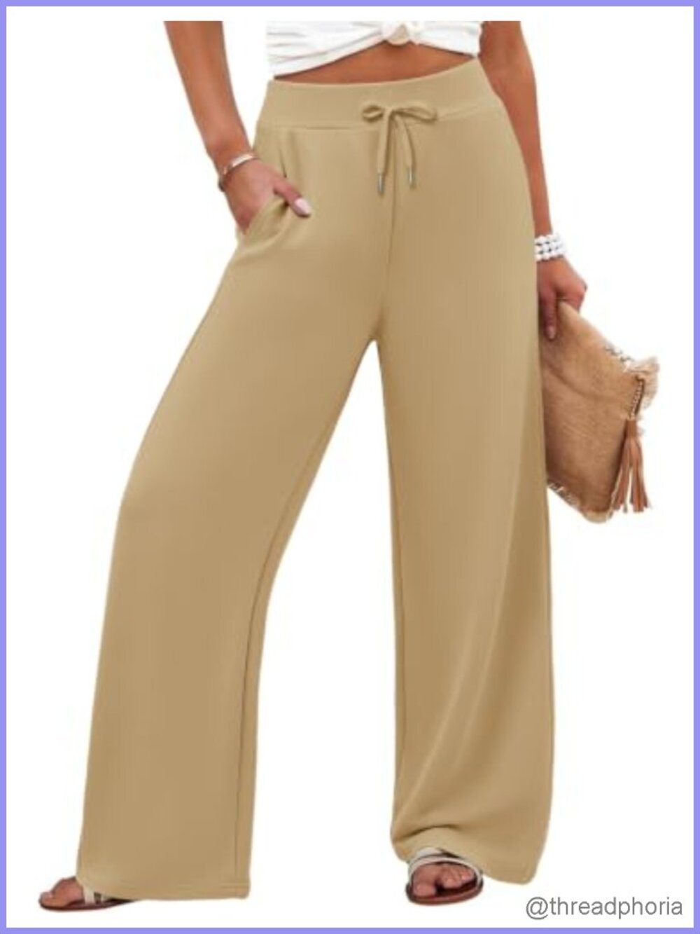 Wide Leg High Waist Sweatpants Baggy Lounge Joggers with Pockets
